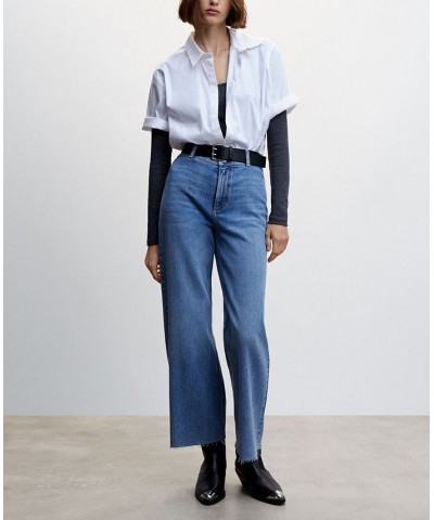 Women's Culottes High Waist Jeans Medium Blue $32.20 Jeans