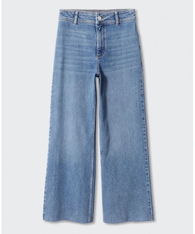 Women's Culottes High Waist Jeans Medium Blue $32.20 Jeans