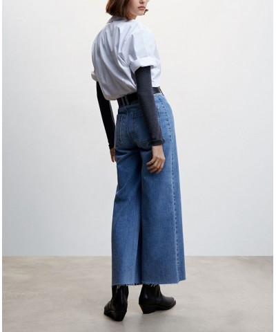 Women's Culottes High Waist Jeans Medium Blue $32.20 Jeans