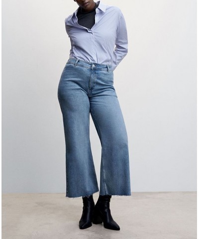 Women's Culottes High Waist Jeans Medium Blue $32.20 Jeans