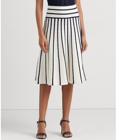 Petite A-Line Nautical-Inspired Midi Skirt Cream $83.25 Skirts