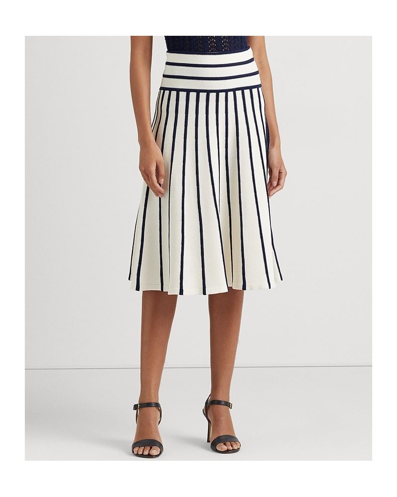 Petite A-Line Nautical-Inspired Midi Skirt Cream $83.25 Skirts