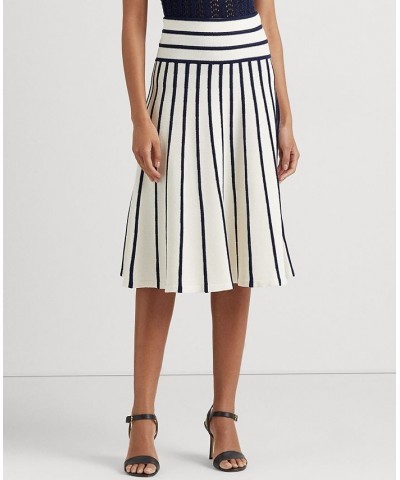 Petite A-Line Nautical-Inspired Midi Skirt Cream $83.25 Skirts