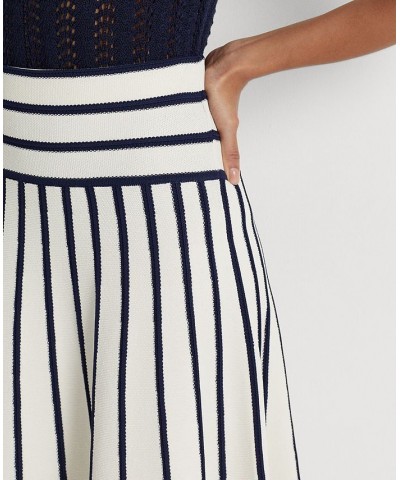 Petite A-Line Nautical-Inspired Midi Skirt Cream $83.25 Skirts