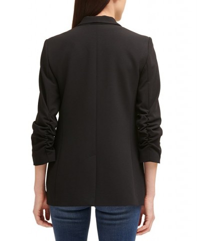 Petite Open Front Shawl Collar Jacket Black $49.50 Jackets