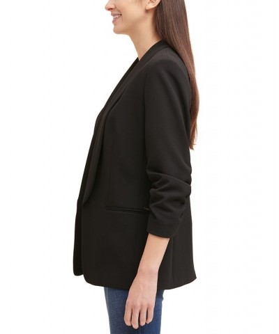 Petite Open Front Shawl Collar Jacket Black $49.50 Jackets