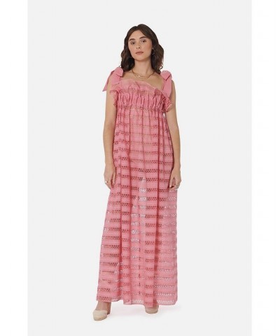 Women's Jaime Dress in Blush Lattice Lace Pink $296.10 Dresses