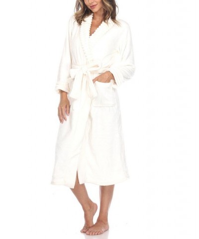 Plus Size Cozy Loungewear Belted Robe White $34.81 Sleepwear