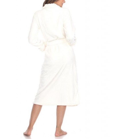 Plus Size Cozy Loungewear Belted Robe White $34.81 Sleepwear