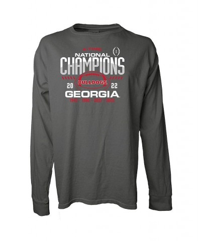 Women's Gray Georgia Bulldogs Four-Time College Football National Champions Overdye Long Sleeve T-shirt Gray $22.55 Tops