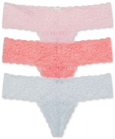 Women's Obsessed Lace 3-Pk. Thong Underwear 371111MP Pink $34.22 Panty