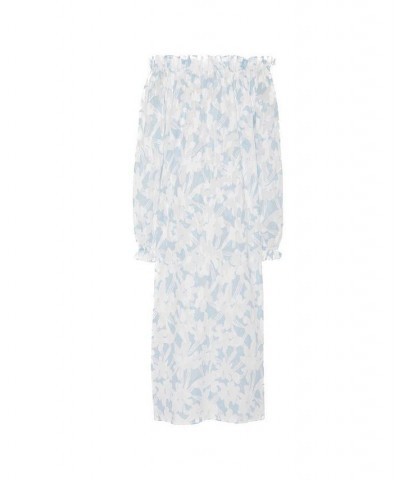 Women's Grace Dress in Pastel Blue & White Cotton Floral Blue & white $136.40 Dresses