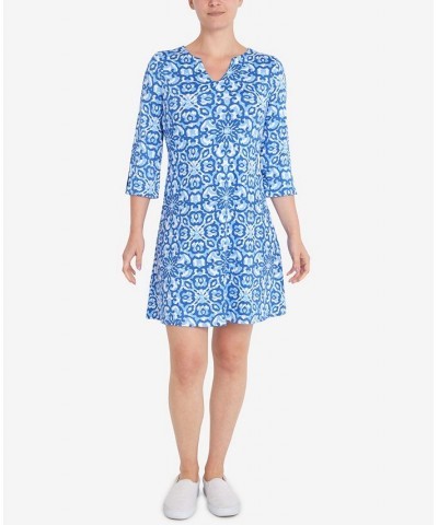 Petite Floral Dress Blue $29.60 Dresses