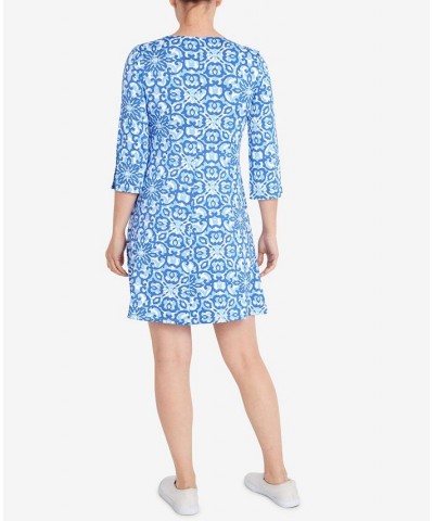 Petite Floral Dress Blue $29.60 Dresses