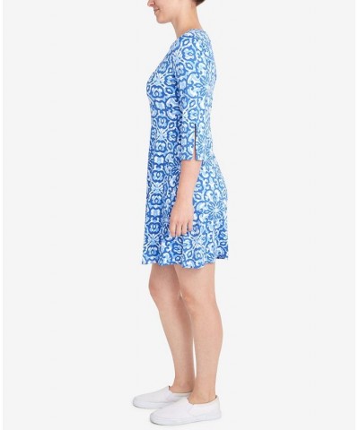 Petite Floral Dress Blue $29.60 Dresses