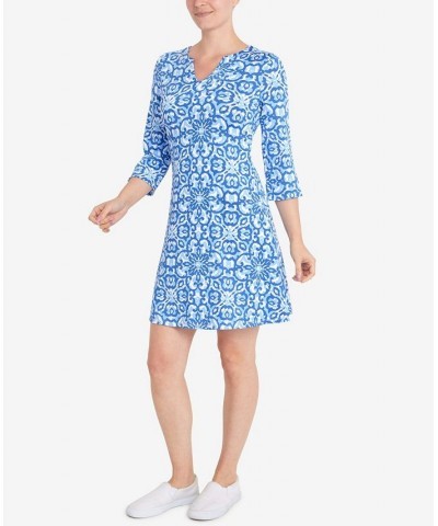 Petite Floral Dress Blue $29.60 Dresses