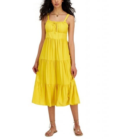 Women's Tiered Midi Dress Gold Fusion $36.89 Dresses