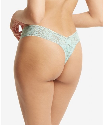 Women's Daily Lace Low Rise Thong 771001 Cool Sage Green $19.04 Panty