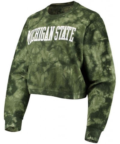 Women's Green Michigan State Spartans Campus Tie-Dye Comfy Cord Pullover Sweatshirt Green $32.90 Sweatshirts