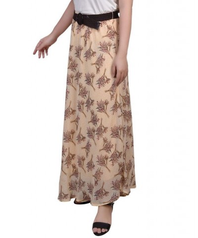 Plus Size Chiffon Maxi Skirt Yellow $13.44 Skirts