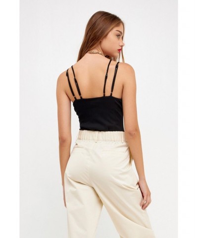 Women's Strappy Bodysuit Black $36.40 Tops