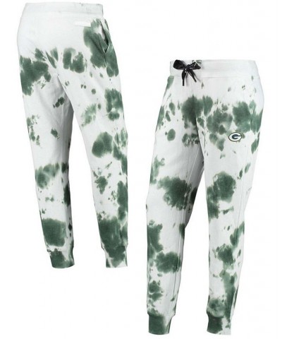 Women's White Green Green Bay Packers Melody Tie-Dye Jogger Pants White $36.90 Pants