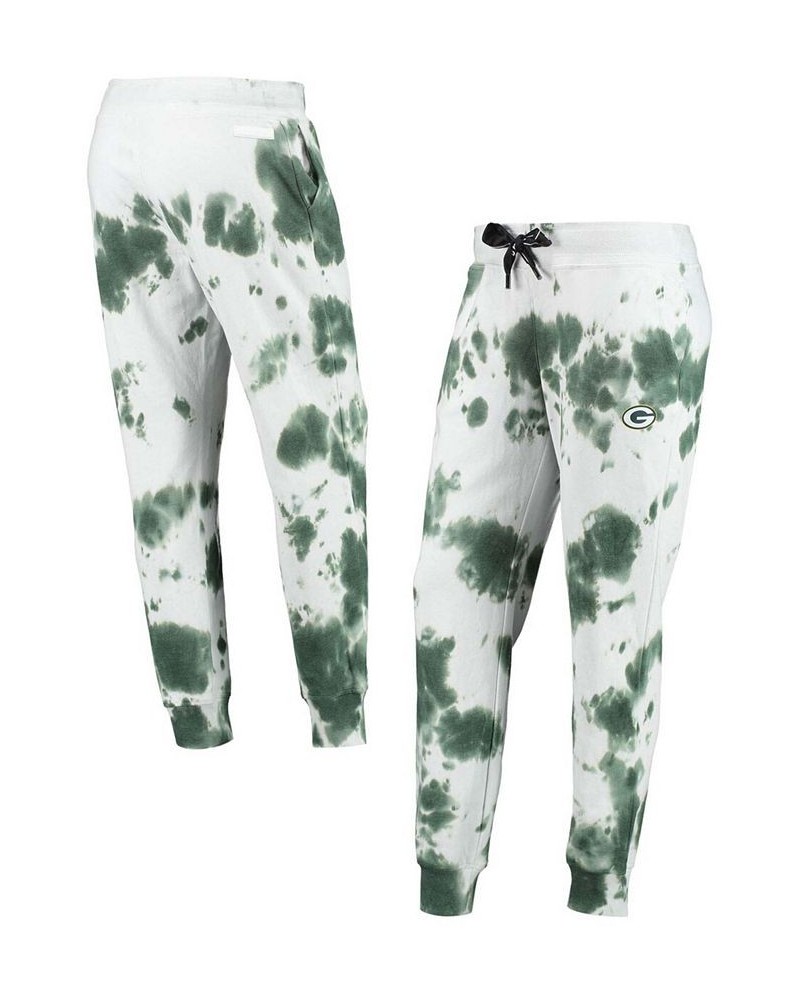 Women's White Green Green Bay Packers Melody Tie-Dye Jogger Pants White $36.90 Pants