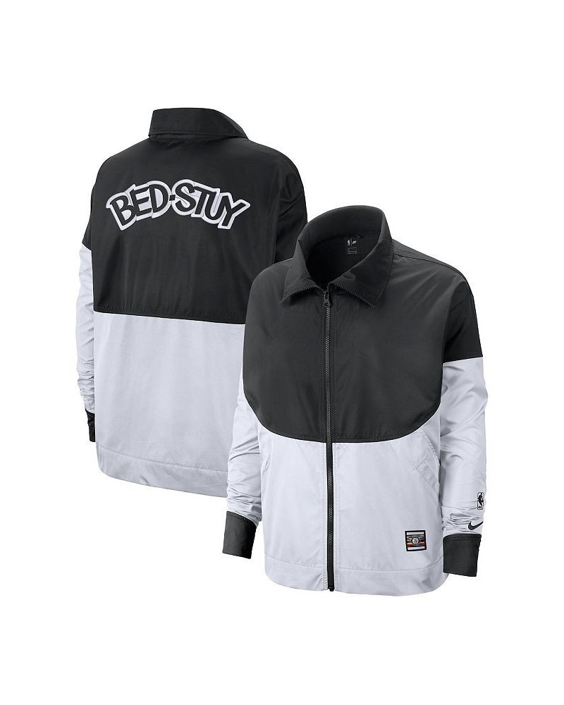 Women's Black White Brooklyn Nets City Edition Courtside Full-Zip Jacket Black, White $39.60 Jackets