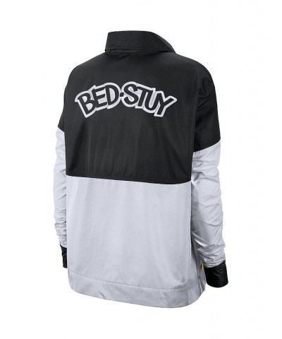 Women's Black White Brooklyn Nets City Edition Courtside Full-Zip Jacket Black, White $39.60 Jackets