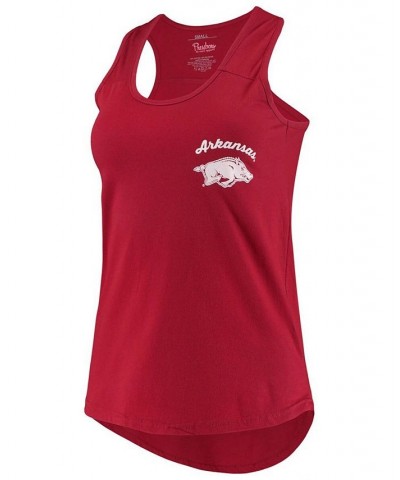 Women's Cardinal Arkansas Razorbacks Sanders Animal Print Tank Top Cardinal $16.80 Tops