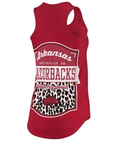 Women's Cardinal Arkansas Razorbacks Sanders Animal Print Tank Top Cardinal $16.80 Tops