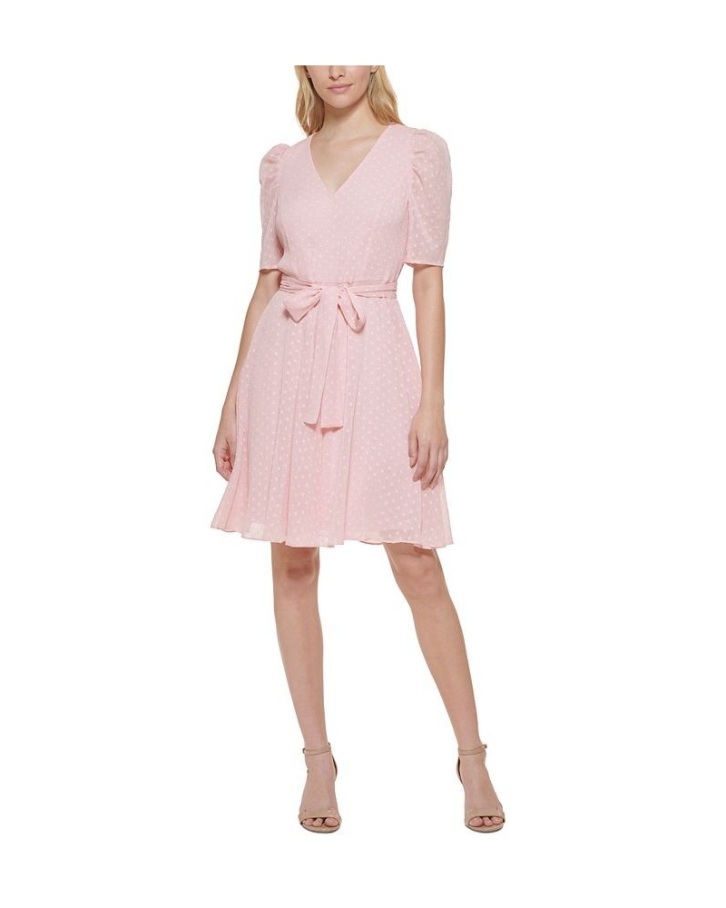 Swiss Dot Fit & Flare Dress Ballerina Pink $45.87 Dresses