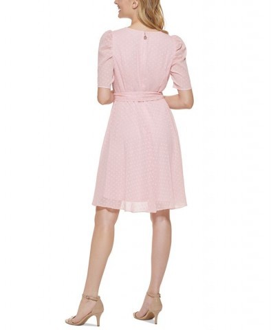 Swiss Dot Fit & Flare Dress Ballerina Pink $45.87 Dresses