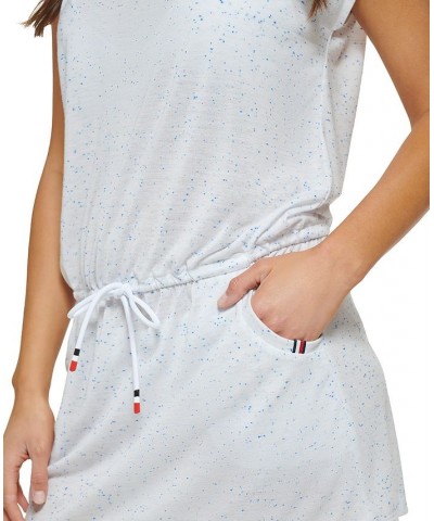 Women's Printed Tie-Waist V-Neck Swim Dress Cover-Up Soft White Multi $36.08 Swimsuits