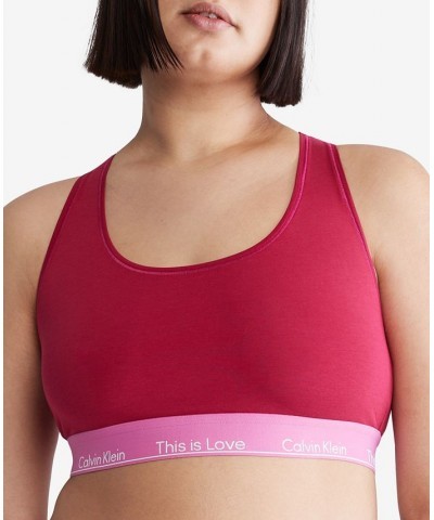 Plus Size Pride This Is Love Unlined Racerback Bralette QF7285 Persian Red $20.00 Bras