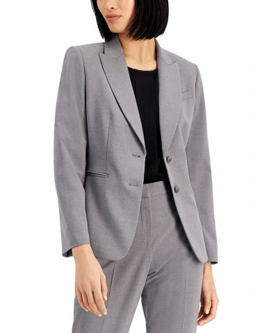 Notched Two-Button Blazer Gray $51.43 Jackets