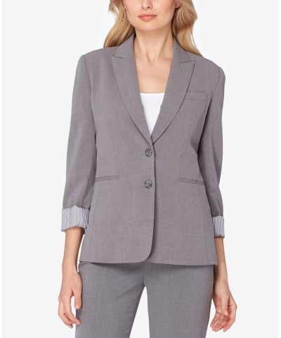 Notched Two-Button Blazer Gray $51.43 Jackets