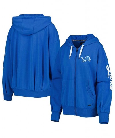 Women's Blue Detroit Lions Emerson Tri-Blend Full-Zip Hoodie Blue $34.40 Sweatshirts