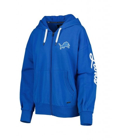 Women's Blue Detroit Lions Emerson Tri-Blend Full-Zip Hoodie Blue $34.40 Sweatshirts