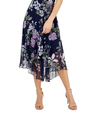 Petite Floral-Print Sleeveless Midi Dress Navy $40.05 Dresses