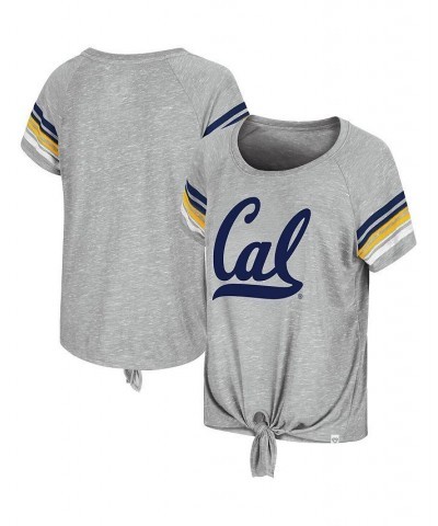 Women's Heathered Gray Cal Bears Boo You Raglan Knotted T-shirt Heathered Gray $23.39 Tops