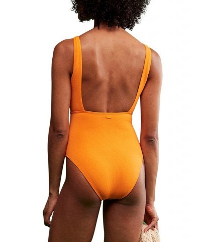 Juniors' Color Jam Cutout One-Piece Swimsuit Orange $40.60 Swimsuits