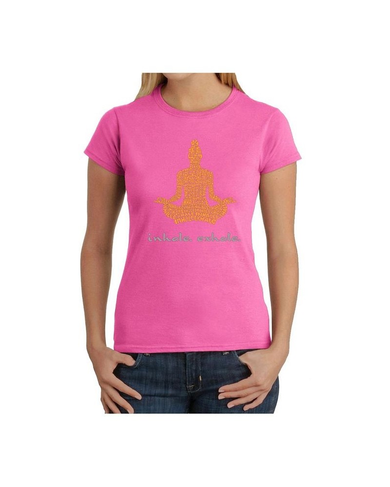 Women's Word Art T-Shirt - Inhale Exhale Pink $20.16 Tops