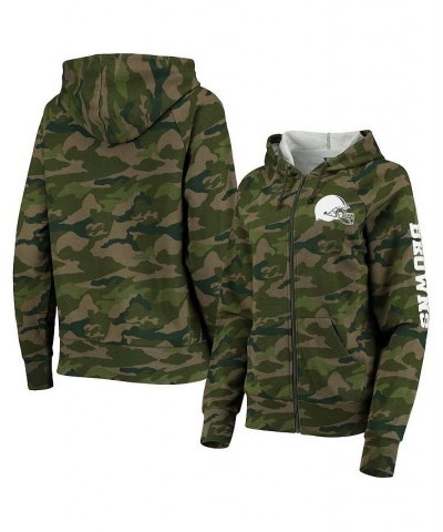 Women's Camo Cleveland Browns Raglan Full-Zip Hoodie Camo $33.00 Sweatshirts