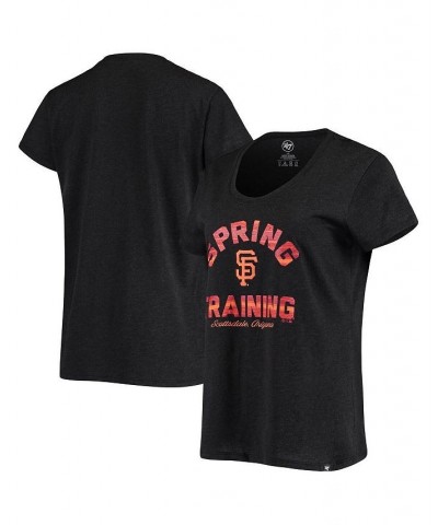 Women's '47 Heathered Black San Francisco Giants Spring Training Arch Scoop Neck T-shirt Black $18.45 Tops