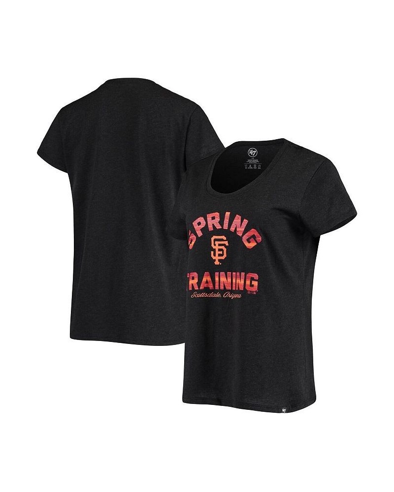 Women's '47 Heathered Black San Francisco Giants Spring Training Arch Scoop Neck T-shirt Black $18.45 Tops