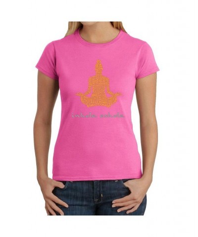Women's Word Art T-Shirt - Inhale Exhale Pink $20.16 Tops