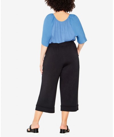 Plus Size Knit Culotte Pants Black $34.22 Pants