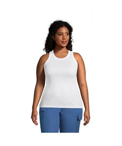 Women's Plus Size 2x2 Rib Crew Neck Tank Top Crisp peach $23.57 Tops