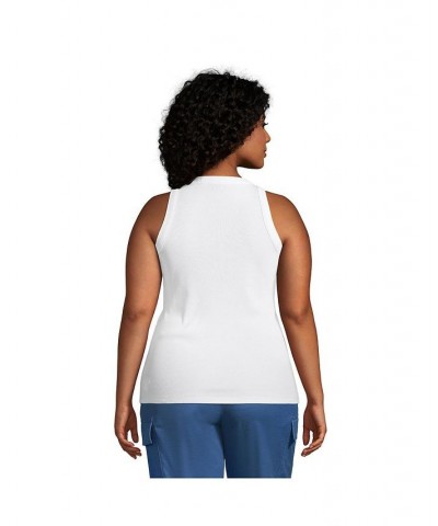 Women's Plus Size 2x2 Rib Crew Neck Tank Top Crisp peach $23.57 Tops